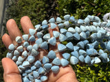 8” Peruvian Blue Opal Trillion Shape Briolette Gemstone Beads, Wholesale Bulk Beads