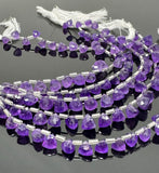 8" Amethyst Trillion Shape Briolette Gemstone Beads, Wholesale Bulk Beads, African Amethyst Fancy Shape Beads, 7mm - 8mm