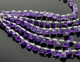 8" Amethyst Trillion Shape Briolette Gemstone Beads, Wholesale Bulk Beads, African Amethyst Fancy Shape Beads, 7mm - 8mm