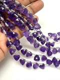 8" Amethyst Trillion Shape Briolette Gemstone Beads, Wholesale Bulk Beads, African Amethyst Fancy Shape Beads, 7mm - 8mm