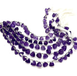 8" Amethyst Trillion Shape Briolette Gemstone Beads, Wholesale Bulk Beads, African Amethyst Fancy Shape Beads, 7mm - 8mm