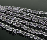 7.5" Amethyst Trillion Shape Briolette Gemstone Beads, Wholesale Bulk Beads, Light Purple/ Lilac Amethyst Fancy Shape Beads, 8mm - 9mm