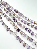 8" Ametrine Trillion Shape Briolette Gemstone Beads, Wholesale Bulk Beads, AAA Quality Ametrine Fancy Beads