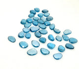 6Pcs Swiss Blue Topaz Rosecut Cabochons, Loose Gemstones, Blue Topaz Rose Cuts, 8x7mm - 12x9mm