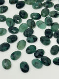 8 Pcs/ 10Pcs Natural Emerald Rose Cut Cabochons, Loose Gemstones, Ring Stones, 9x7mm - 10x7.5mm