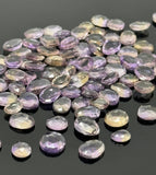 5 Pcs Natural Ametrine Rose Cut Cabochons, Loose Gemstones, Rosecut Ring Stone, Amethyst and Citrine Rosecuts