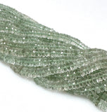 16” Natural Green Amethyst Heishi Gemstone Beads, Faceted Prasiolite Wholesale Gemstone Beads, AAA Grade 6mm - 7mm