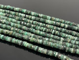 16" Natural Emerald Gemstone Beads, Faceted Emerald Heishi Tyre Beads, May Birthstone Jewelry Supplies, 5.5mm - 6mm