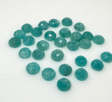 10 Pcs Natural Amazonite Rosecut Cabochons, Loose Gemstones, Amazonite Rose Cuts, Peruvian Amazonite Ring Stones, 8.5mm - 9.5mm