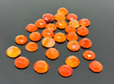 9 Pcs/ 10 Pcs Natural Carnelian Rosecuts, Loose Gemstone Ring Stones, Carnelian Rose Cuts, 9mm - 10mm