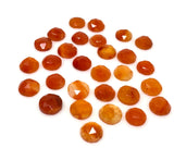 9 Pcs/ 10 Pcs Natural Carnelian Rosecuts, Loose Gemstone Ring Stones, Carnelian Rose Cuts, 9mm - 10mm