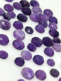 7Pcs / 10 Pcs Natural Amethyst Rose Cut Cabochons, Loose Gemstones, Rosecut Ring Stone, Amethyst Rosecuts, 6mm - 10mm