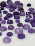 7Pcs / 10 Pcs Natural Amethyst Rose Cut Cabochons, Loose Gemstones, Rosecut Ring Stone, Amethyst Rosecuts, 6mm - 10mm