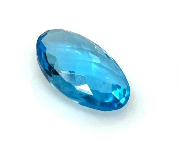 1 Pc Swiss Blue Topaz Briolette Cabochon, Loose Gemstone, Blue Topaz Ring Stone, 15x9mm