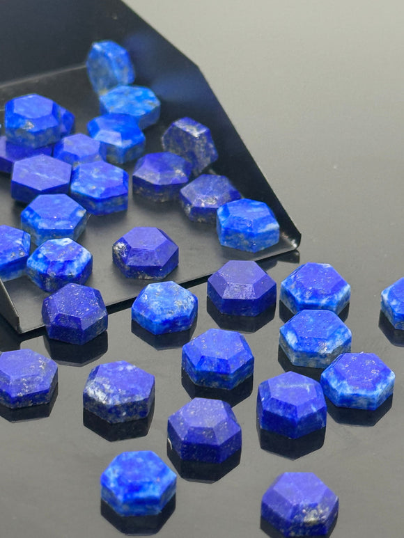 9 Pcs/10 Pcs Natural Lapis Lazuli Rosecut Cabochons, Loose Rose Cut Gemstones , Ring Stones, 8mm - 8.5mm