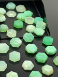 11 Pcs Natural Chrysoprase Rosecut Cabochons, Loose Gemstones, Chrysoprase Rose Cuts, Ring Stones, 8mm - 8.5mm