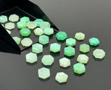 11 Pcs Natural Chrysoprase Rosecut Cabochons, Loose Gemstones, Chrysoprase Rose Cuts, Ring Stones, 8mm - 8.5mm