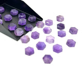 11 Pcs Natural Amethyst Rose Cut Cabochons, Loose Gemstones, Rosecut Ring Stone, Amethyst Rosecuts, 8mm - 8.5mm