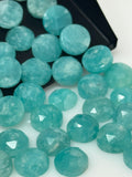 10 Pcs Natural Amazonite Rosecut Cabochons, Loose Gemstones, Amazonite Rose Cuts, Peruvian Amazonite Ring Stones, 8.5mm - 9.5mm