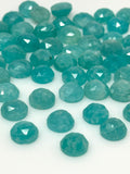 10 Pcs Natural Amazonite Rosecut Cabochons, Loose Gemstones, Amazonite Rose Cuts, Peruvian Amazonite Ring Stones, 8.5mm - 9.5mm