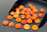 9 Pcs/ 10 Pcs Natural Carnelian Rosecuts, Loose Gemstone Ring Stones, Carnelian Rose Cuts, 9mm - 10mm