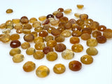 10 Pcs / 14 Pcs Natural Citrine Rose Cut Cabochons, Loose Gemstones, Citrine Ring Stones Rosecuts, 7mm - 9mm