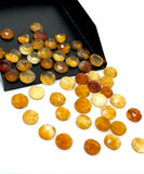 10 Pcs / 14 Pcs Natural Citrine Rose Cut Cabochons, Loose Gemstones, Citrine Ring Stones Rosecuts, 7mm - 9mm