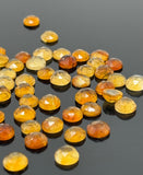 10 Pcs / 14 Pcs Natural Citrine Rose Cut Cabochons, Loose Gemstones, Citrine Ring Stones Rosecuts, 7mm - 9mm