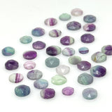 10 Pcs / 11 Pcs Natural Fluorite Rose Cut Cabochons, Loose Gemstones, Fluorite Ring Stones Rosecuts, 6.5mm - 10mm