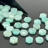 10 Pcs / 12 Pcs Natural Amazonite Rosecut Cabochons, Loose Gemstones, Amazonite Rose Cuts, Peruvian Amazonite Ring Stones, 8mm - 8.5mm