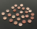 5 Pcs Strawberry Quartz Rosecut Cabochons, Loose Gemstones, Strawberry Quartz Rose Cuts, Ring Stones, 8mm - 8.5mm