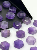 11 Pcs Natural Amethyst Rose Cut Cabochons, Loose Gemstones, Rosecut Ring Stone, Amethyst Rosecuts, 8mm - 8.5mm