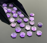 11 Pcs Natural Amethyst Rose Cut Cabochons, Loose Gemstones, Rosecut Ring Stone, Amethyst Rosecuts, 8mm - 8.5mm