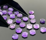 11 Pcs Natural Amethyst Rose Cut Cabochons, Loose Gemstones, Rosecut Ring Stone, Amethyst Rosecuts, 8mm - 8.5mm